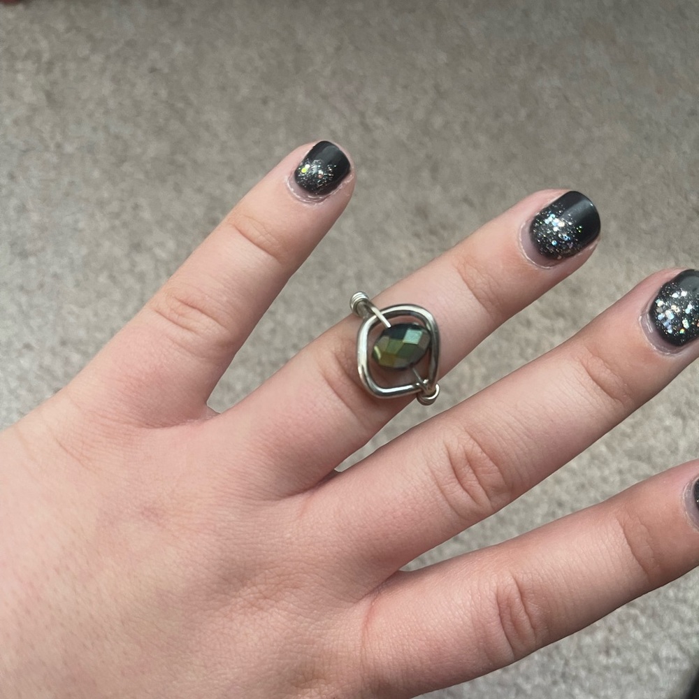 Handmade Bead and Metal Ring